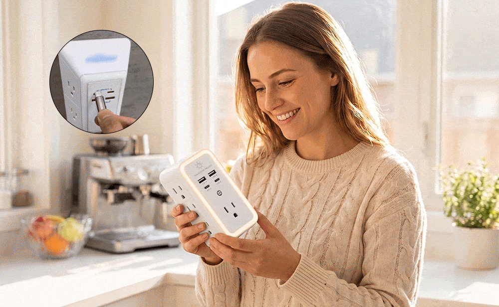 Aless™ 10-in-1 ETL-Certified Surge Protector Power Outlet