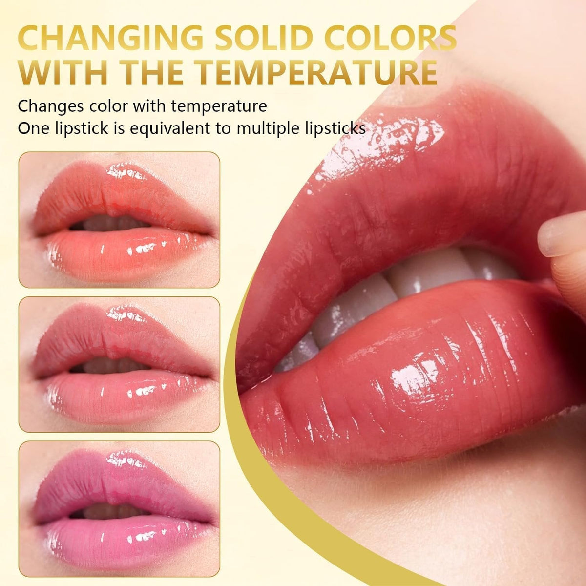 ✨Labial Cambiante a Prueba de Transferencias💄Alquimia de Color Cristalina 💋 ¡Se Tintea Automáticamente al Contacto!