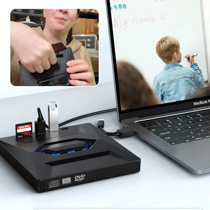 7-in-1 External USB DVD Drive & Blu-ray Player