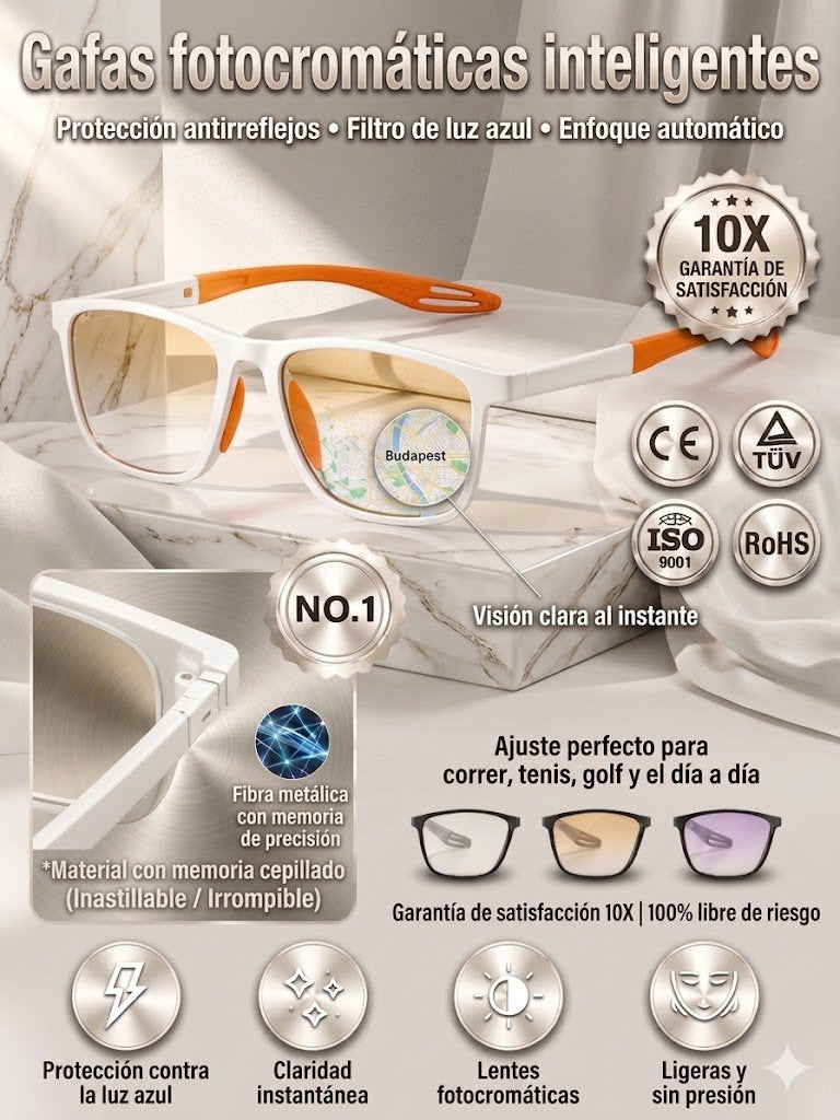 Protege tus ojos con inteligencia: Filtro azul y enfoque automático en un diseño único.