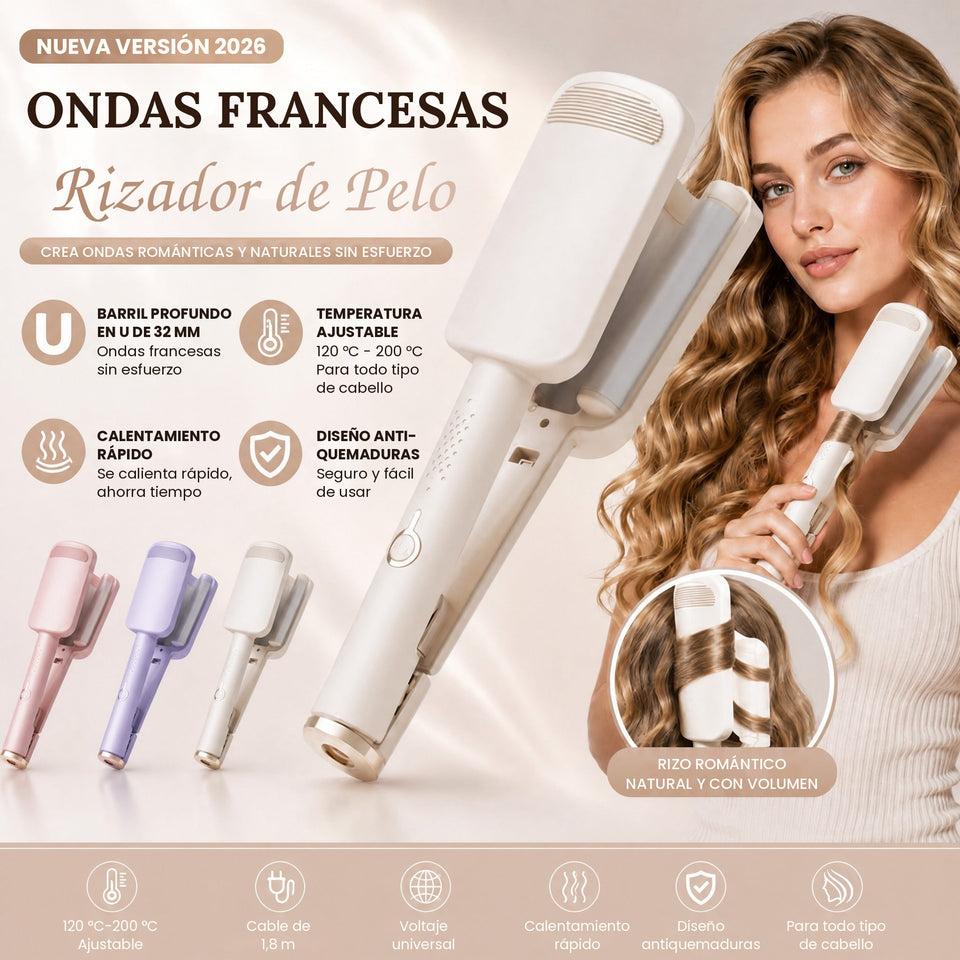 ✨ Rizador de Ondas de 32 mm – Rizos Grandes y con Movimiento, 4 Niveles de Temperatura Ajustables y Cuidado con Iones Negativos – Peinado de Salón en Casa 💇‍♀️