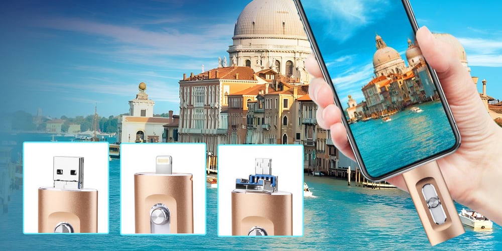News 3-in-1 High-Capacity USB Drive with Fingerprint Security