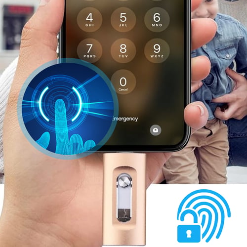 News 3-in-1 High-Capacity USB Drive with Fingerprint Security